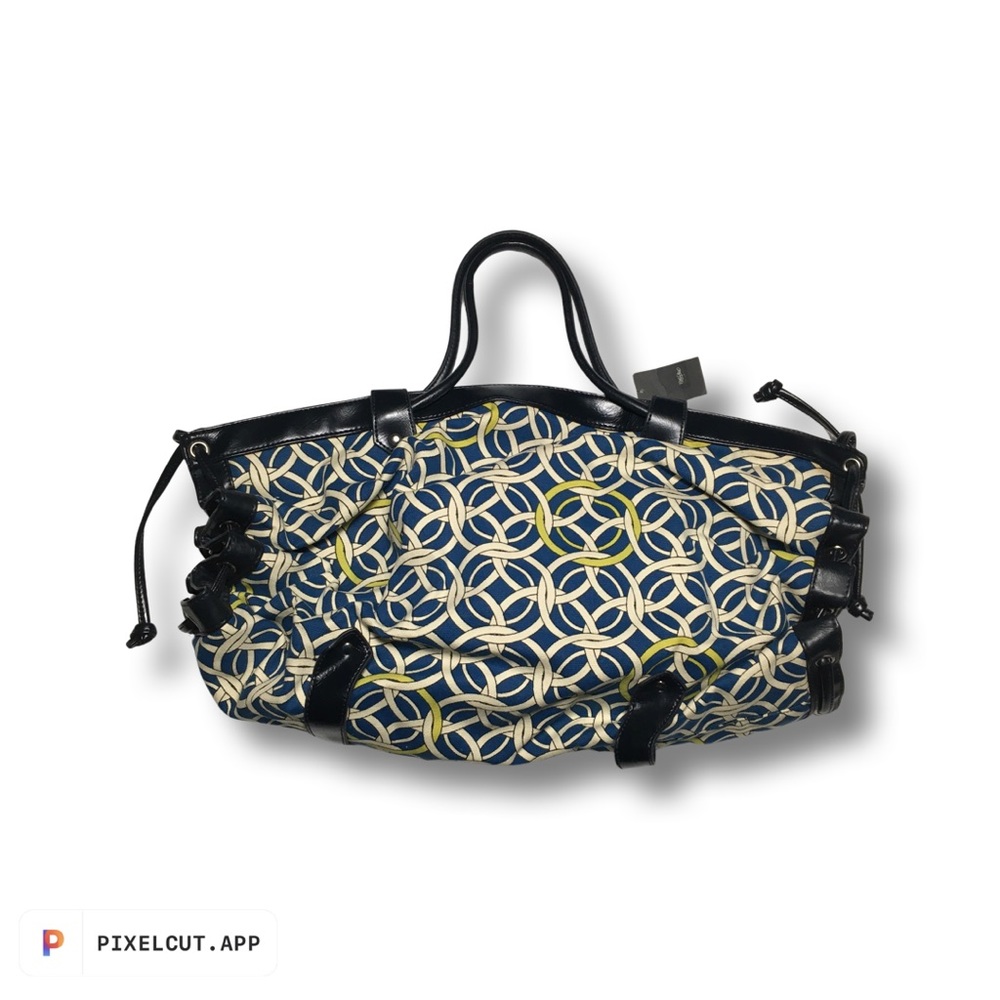 NWT Mossimo Leather & Canvas Navy Circle Tote